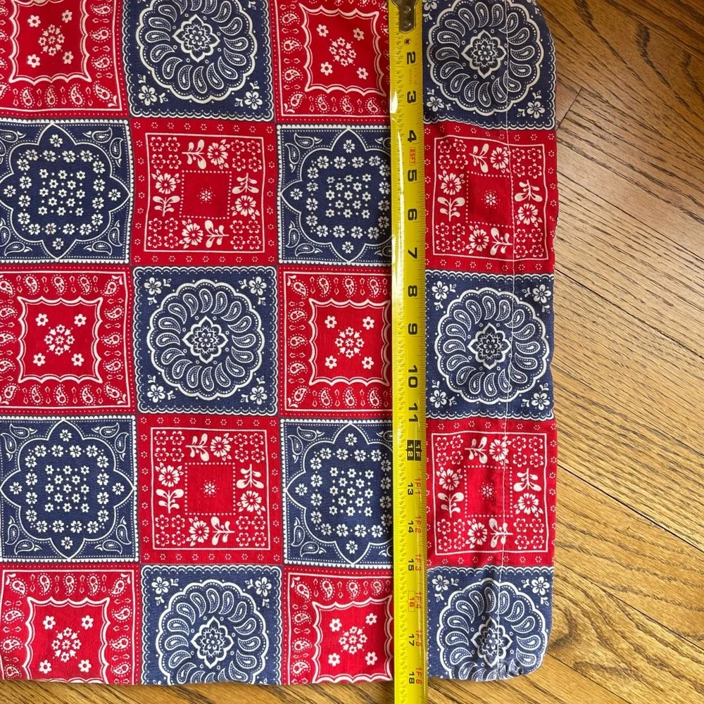 Patchwork Bandana Pillow Cover by San Diego Now Designs in Red White Blue 70s
